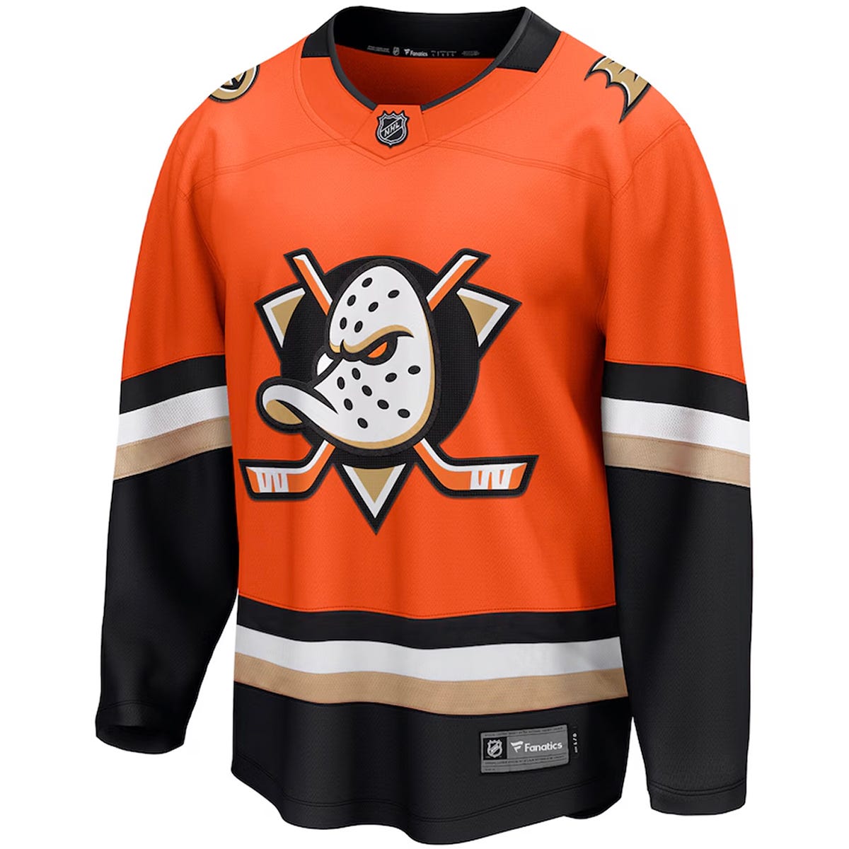 Fanatics Anaheim Ducks Premier Breakaway Blank Adult Hockey Jersey in Orange/Black Size Medium