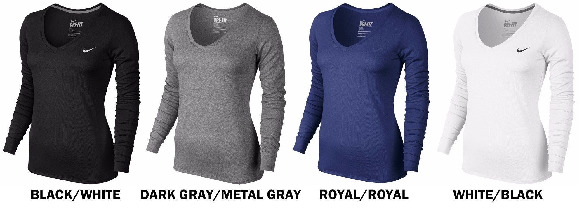nike dri fit v neck women's long sleeve