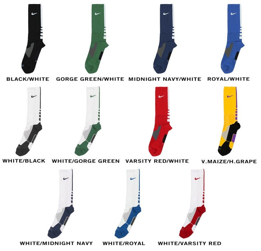 Nike Hyper Elite Socks Size Chart