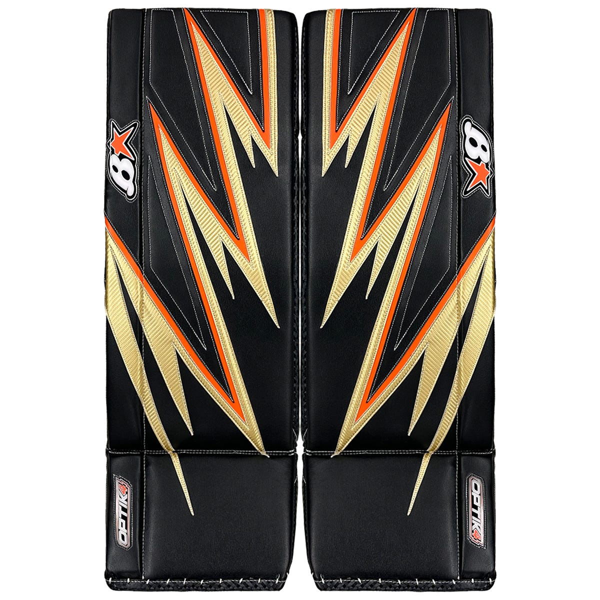 Brians Brians Optik 4 Senior Custom Goalie Leg Pads in White/White Size 34+1in