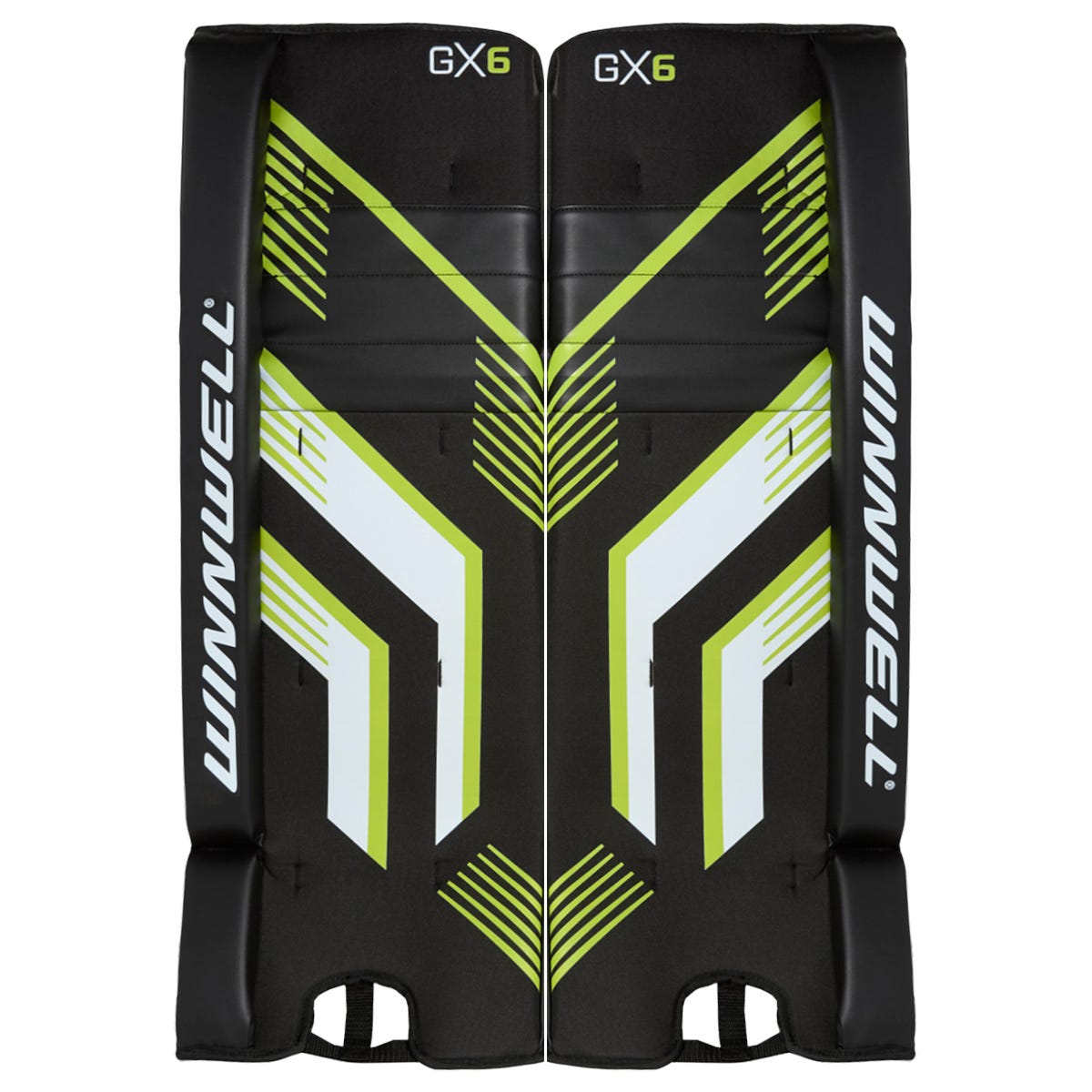Winnwell GX6 Senior Street Goalie Leg Pads in White/Black Size 32in