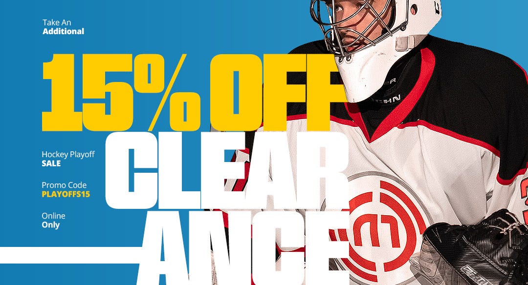 Take an additional 15% off all eligible clearance items with promo code PLAYOFFS15