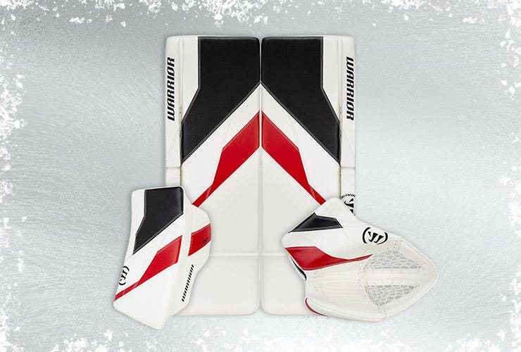 Warrior Ritual G7 goalie equipment on an icy background