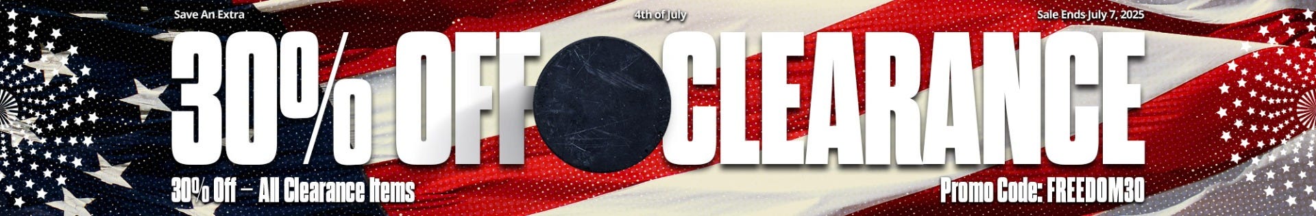 4th of July Sale: Save an extra 30% off all clearance items with promo code FREEDOM30
